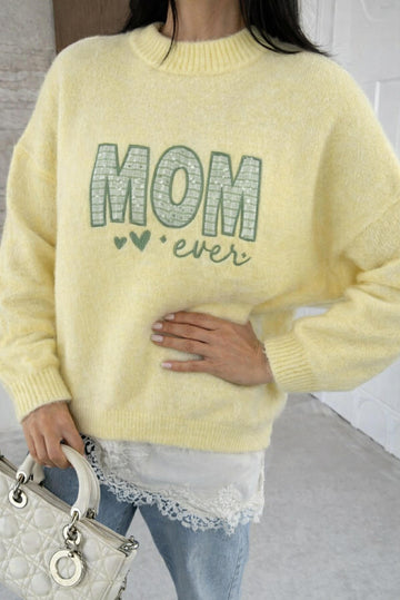 Mom sweat yellow - W78495