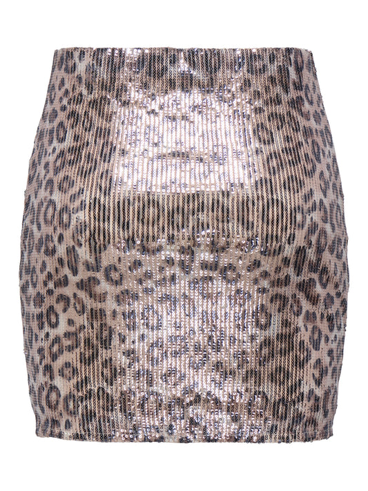 JDYLEONA SEQUINS MINI SKIRT JRS Brown Rice