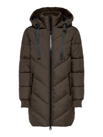 JDYSKYLAR PADDED hood jacket chocolate torte