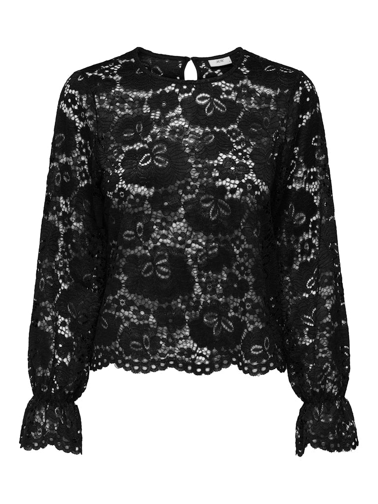 JDYLACEY L/S LACE TOP JRS black