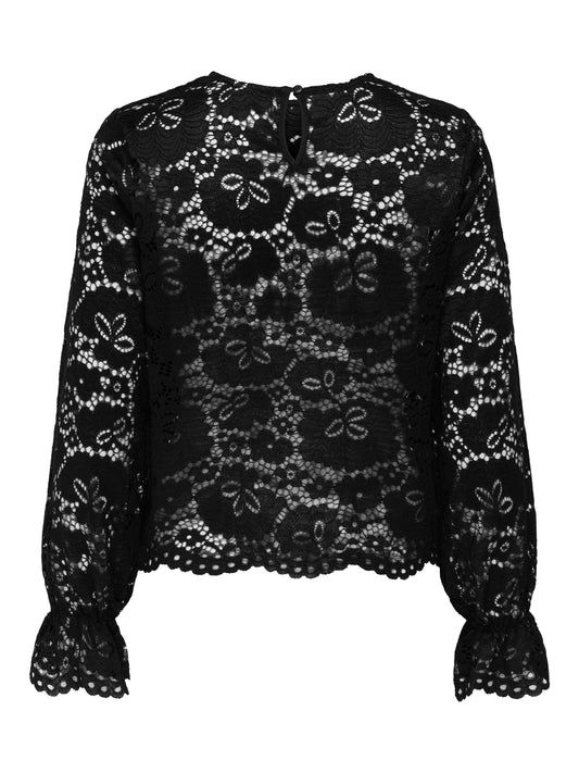 JDYLACEY L/S LACE TOP JRS black