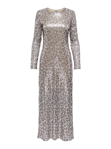 JDYLEONA SEQUIN L/S LONG DRESS JRS Brown Rice