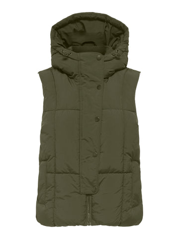 JDYWONDER SHORT HOOD WAISTCOAT OTW SIJ ivy green