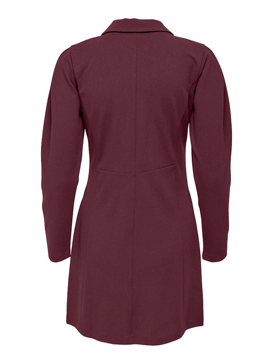 JDYCATIA ELSA L/S BLAZER DRESS maroon banner JRS 1334