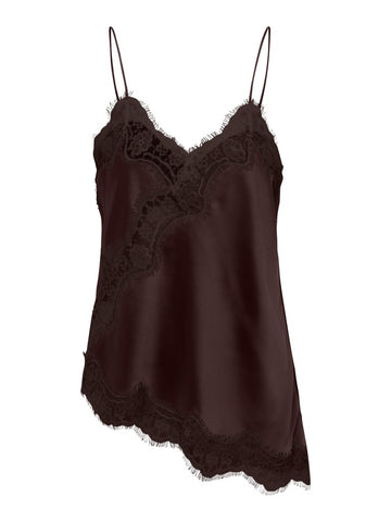JDYFIFI S/L ASYM LACE SINGLET WVN NOOS Coffee Bean
