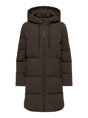 JDYBLAIR LONG HOOD PUFFER OTW SIJ NOOS Chocolate Torte_CONTRAST BLACK