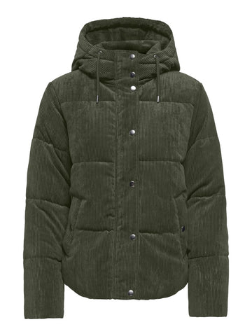 JDYVITA CORD SHORT HOOD PUFFER OTW YFM  Forest Night