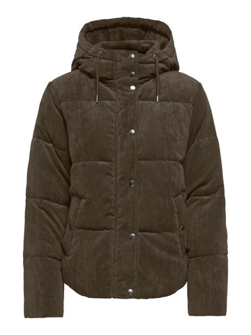 JDYVITA CORD SHORT HOOD PUFFER OTW YFM GUN METAL  Delicioso