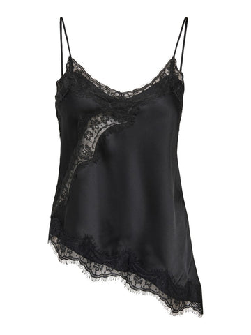 JDYFIFI S/L ASYM LACE SINGLET WVN NOOS BLACK