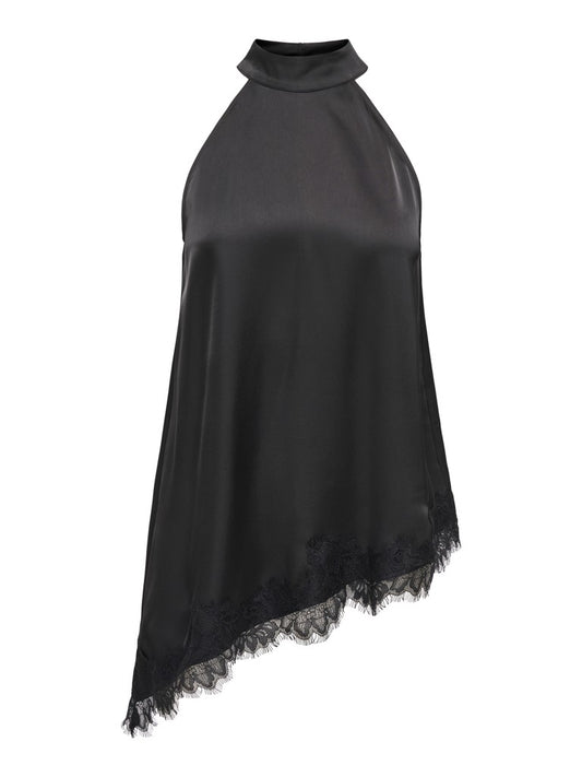 JDYDENISE HALTERNECK TOP WVN BLACK jill564