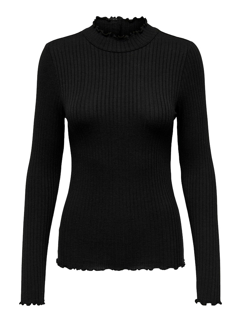 JDYFRANSISKA LIFE L/S HI-NCK TOP JR NOOS black