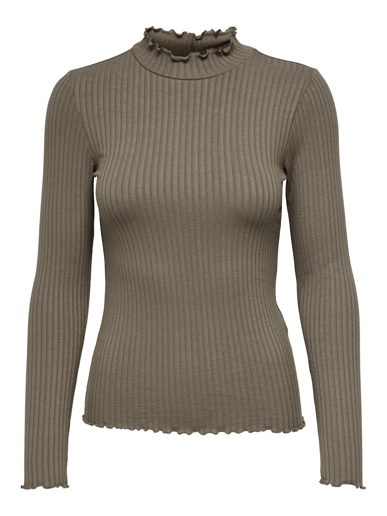 JDYFRANSISKA LIFE L/S HI-NCK TOP JR NOOS walnut