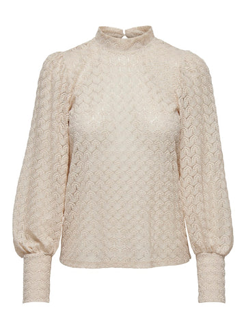 JDYAVERY L/S LACE TOP JRS NOOS sandshell