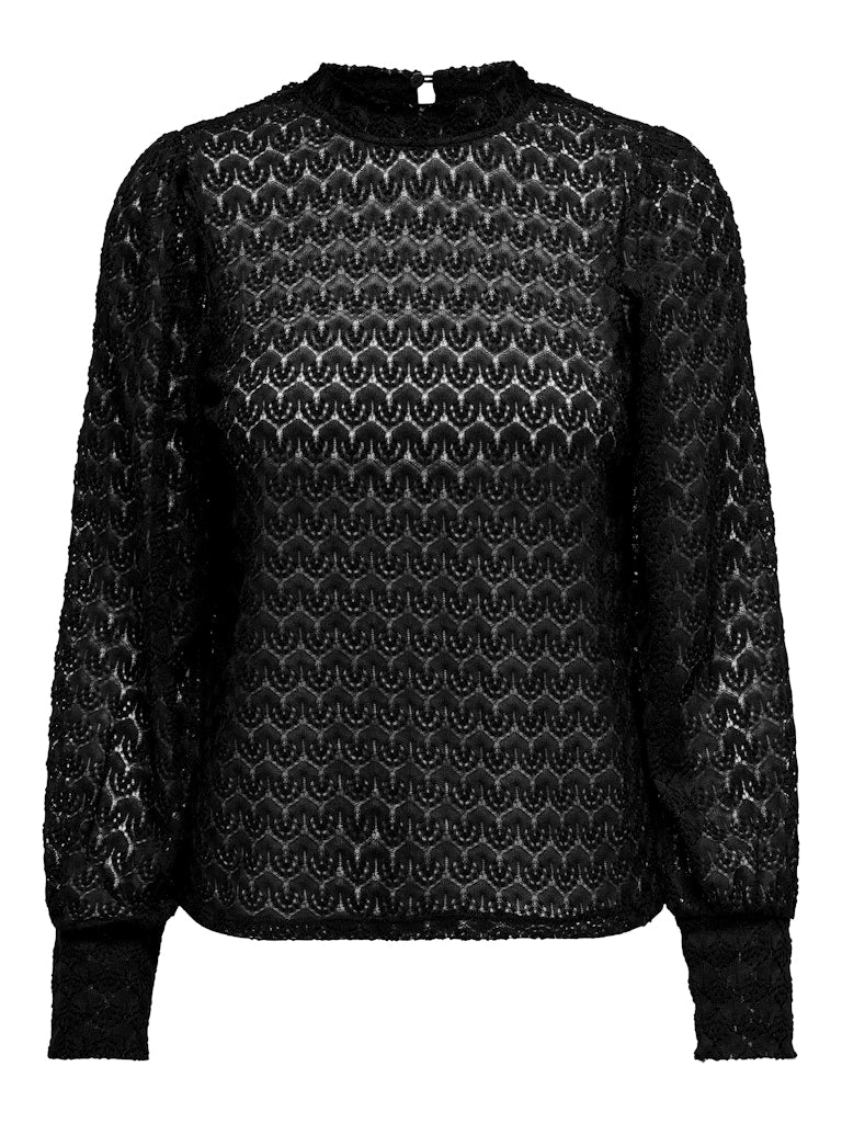 JDYAVERY L/S LACE TOP JRS NOOS black