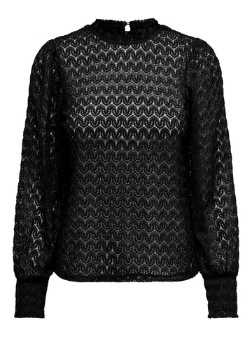 JDYAVERY L/S LACE TOP JRS NOOS black
