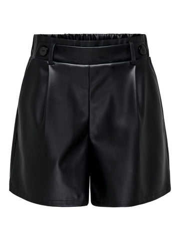 JDYSOYA GEGGO PU SHORTS JRS ATK black