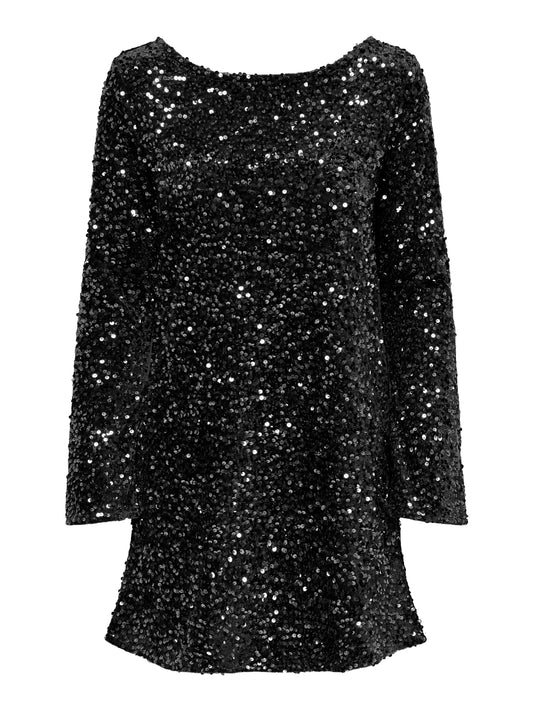 JDYSARA L/S BOW SEQUINS DRESS JRS black 34567