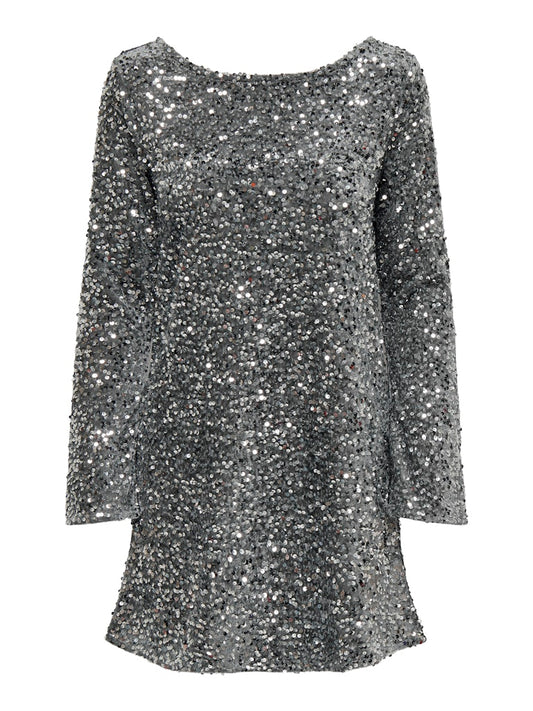 JDYSARA L/S BOW SEQUINS DRESS JRS silver 34567 556