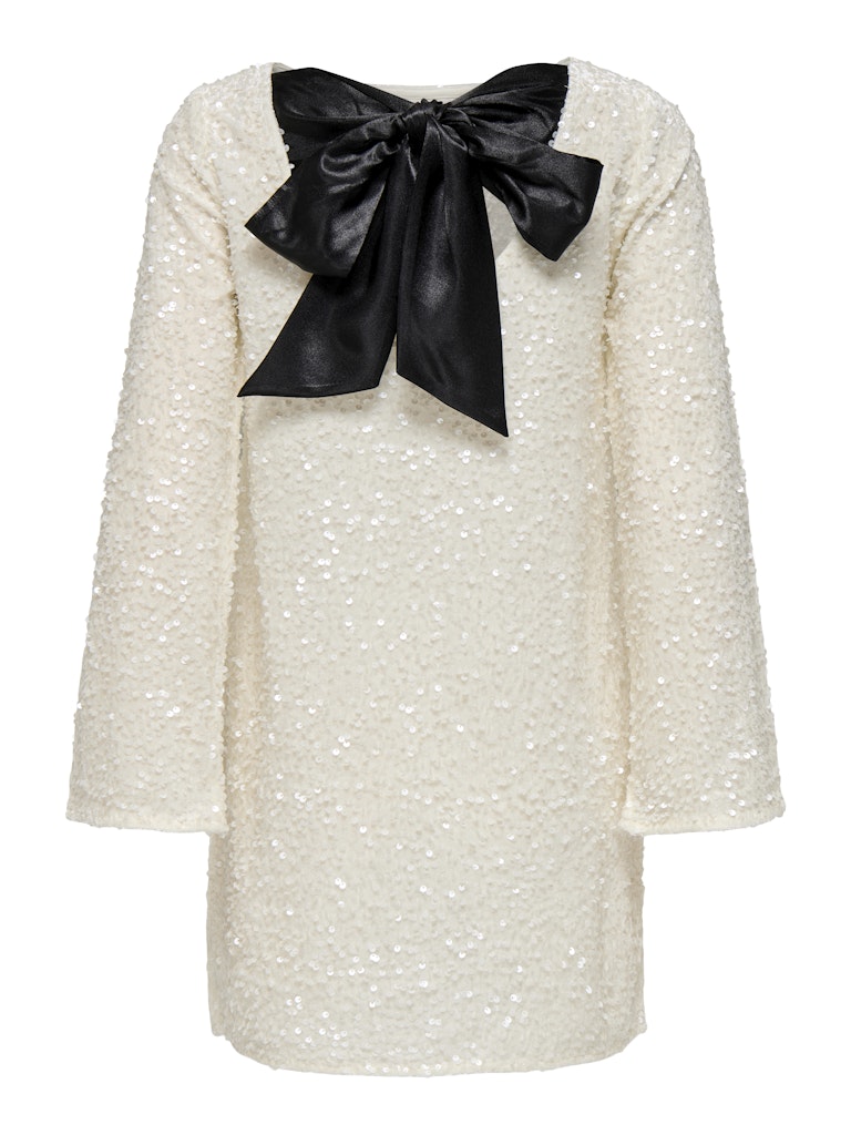 JDYSARA L/S BOW SEQUINS DRESS JRS cloud dancer 34567 556