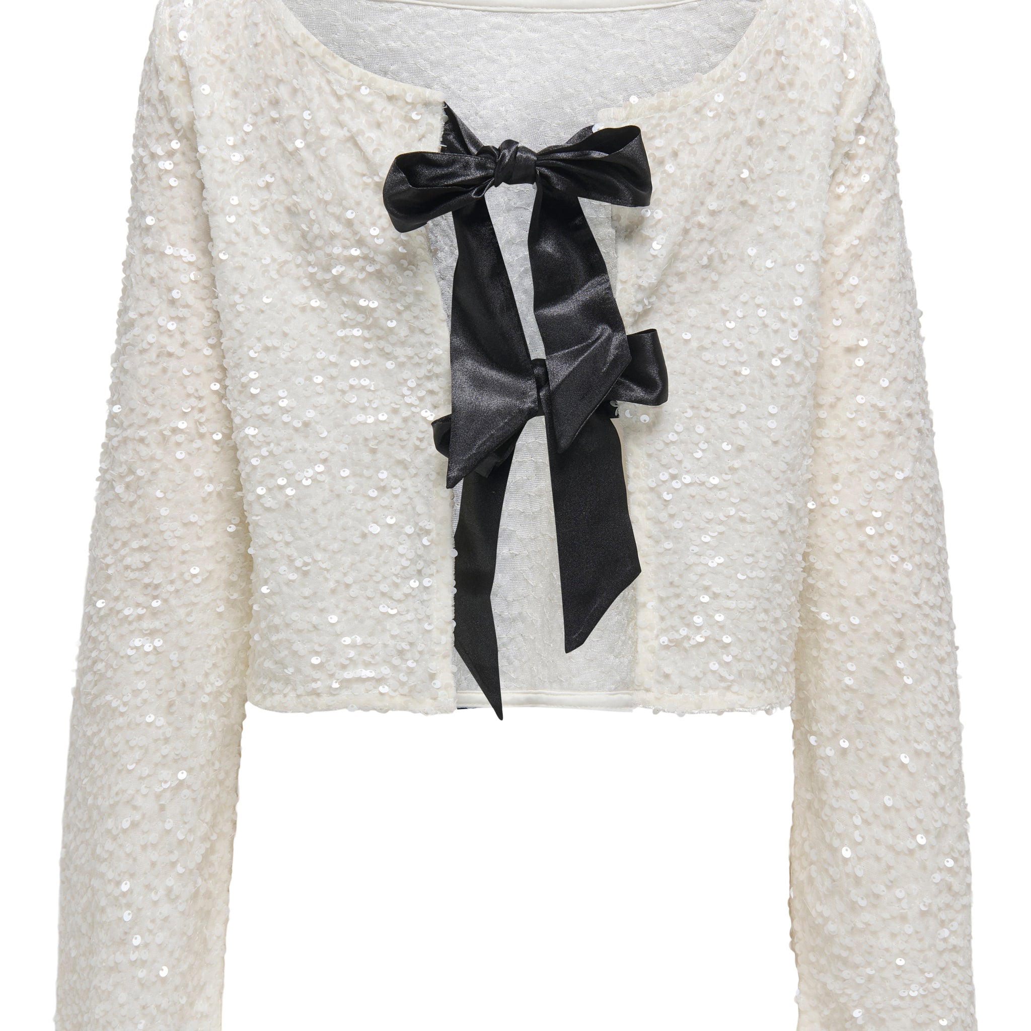 JDYSARA L/S BOW SEQUINS TOP cloud dancer 556