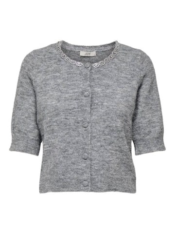 JDYALVA LIFE 2/4 EMBEL CARDIGAN KNT NOOS  Medium Grey Melange