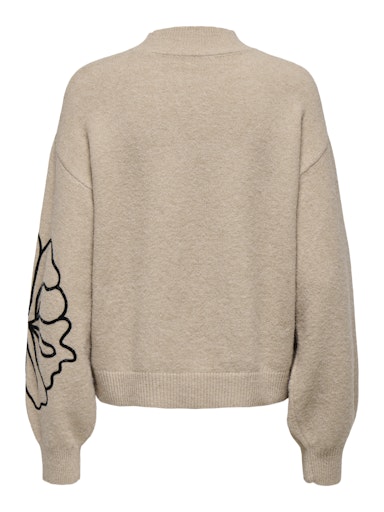 JDYJELLA L/S FLOWER PULLOVER KNT NOOS CEMENT