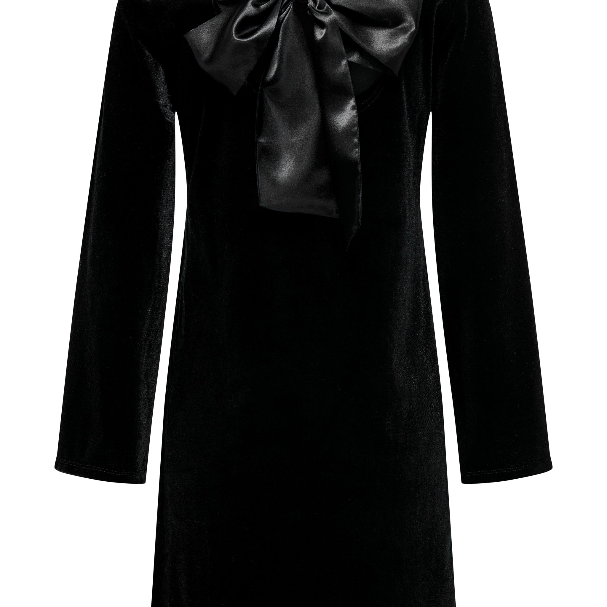 JDYVICTORY L/S VELVET BOW DRESS JRS BLACK