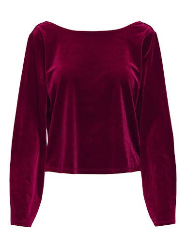 JDYVICTORY L/S VELVET BOW TOP JRS  Winetasting