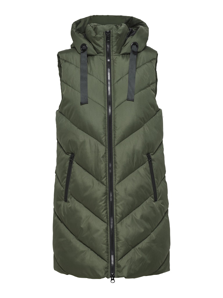 JDYSKYLAR PADDED HOOD WAISTCOAT forest night