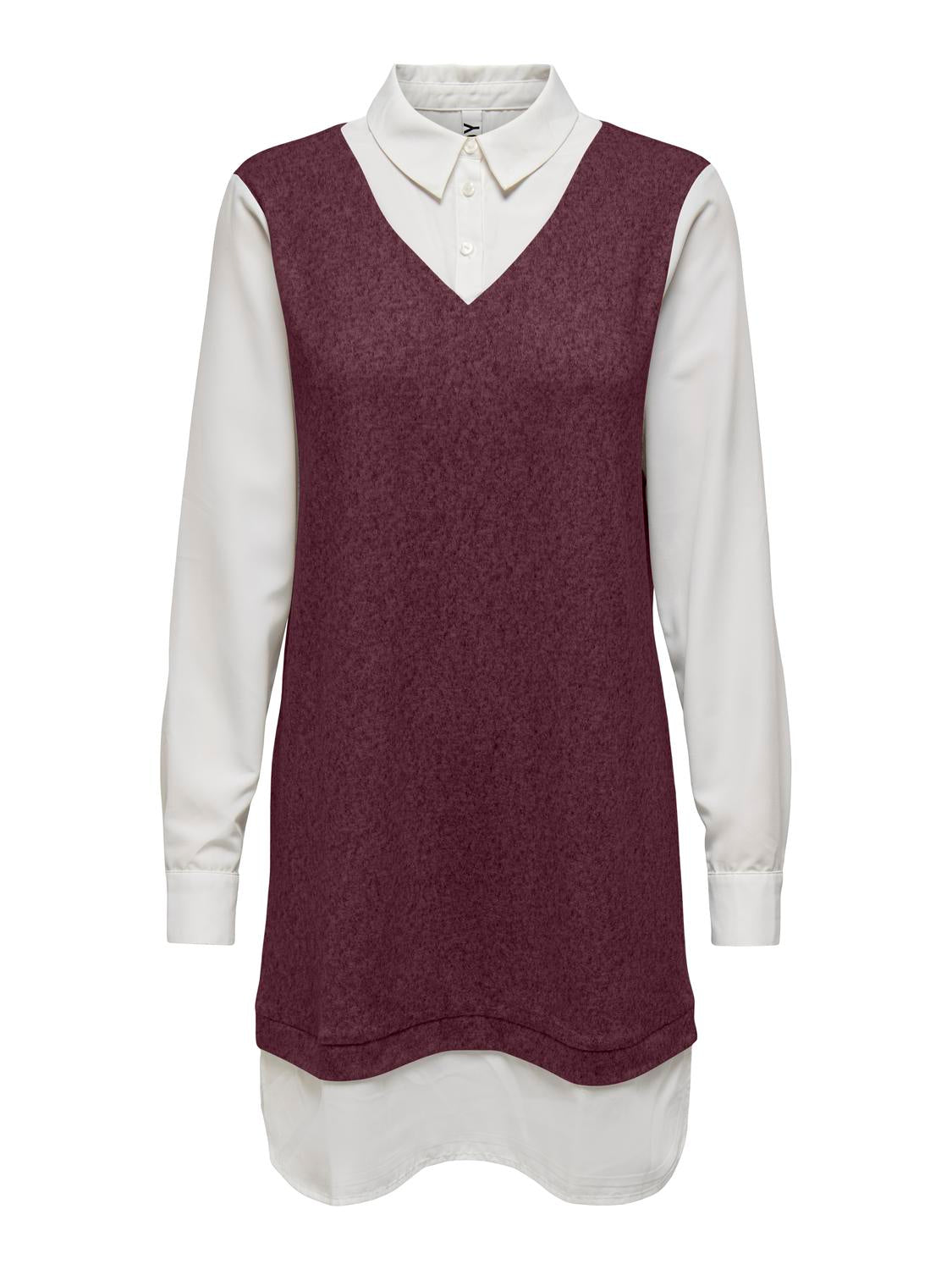 JDYTONSY L/S SHIRT DRESS JRS ATK WINETASTING 556