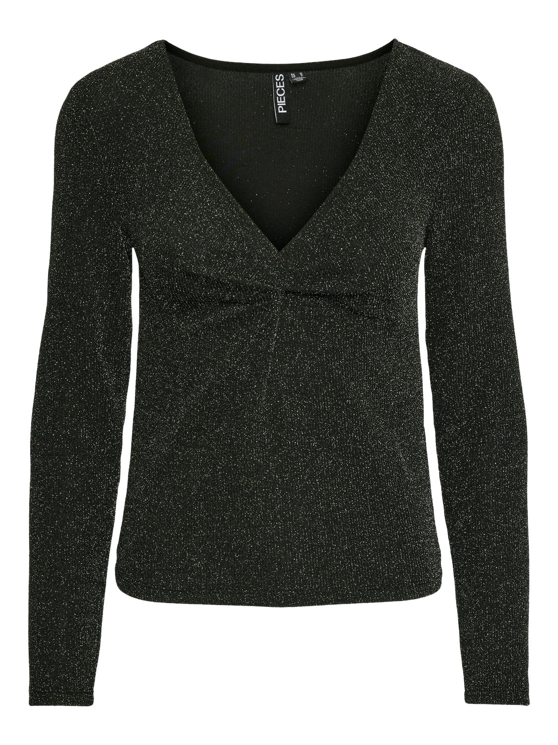 PCLINA LS V-NECK DETAIL TOP MM JRS black 4389