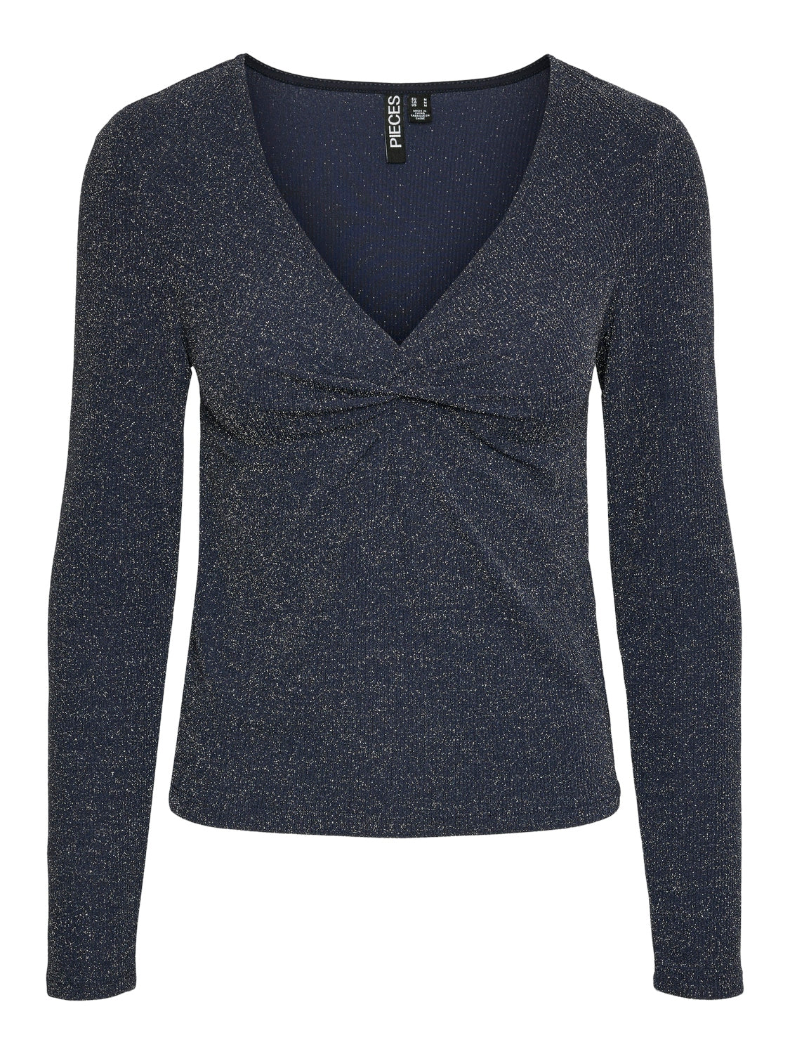 PCLINA LS V-NECK DETAIL TOP MM maritime blue 4389