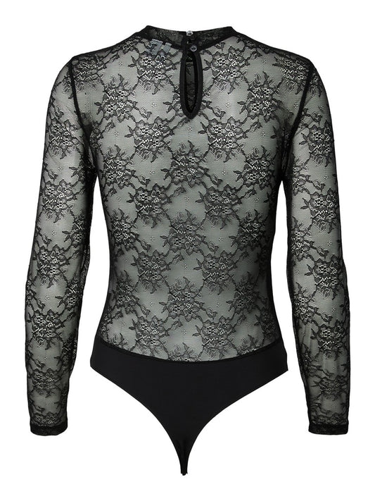 PCMILLY LS LACE BODYSTOCKING NOOS bel874