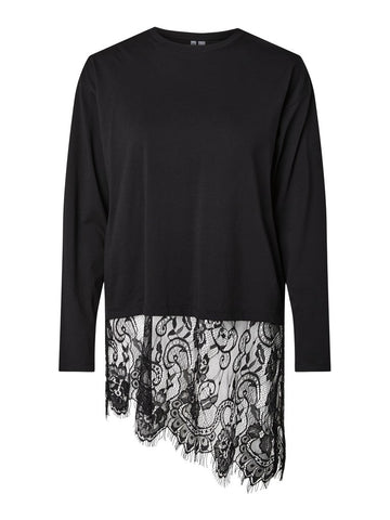 PCMAVE LS LACE TOP JRS D2D BLACK