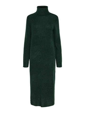 PCJULIANA LS ROLLNECK KNIT DRESS NOOS BC trekking green