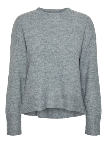 PCMALOU LS O-NECK KNIT NOOS BC grey 087 070