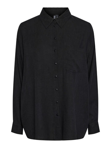 PCPIA LS LOOSE SHIRT WVN NOOS BLACK 556
