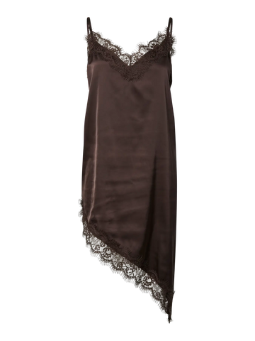 PCNOMI SL SATIN LACE DRESS WVN Hot Fudge