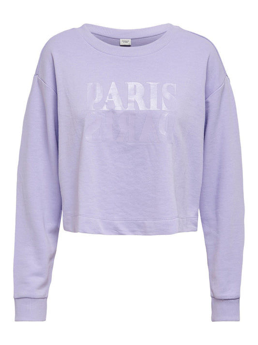 JDYASA LIFE L/S PRINT SWEAT JRS Lavender Paris