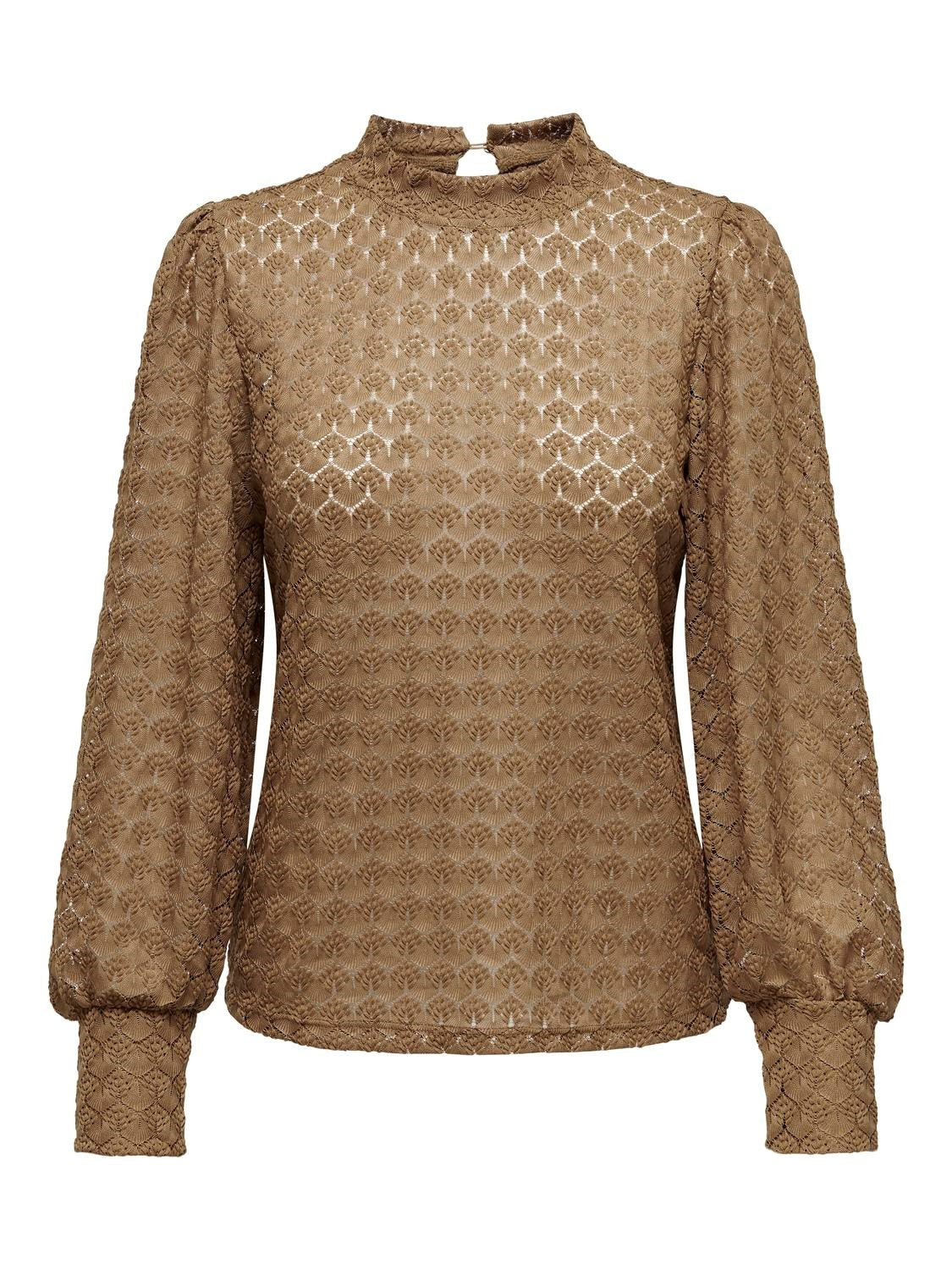 JDYAVERY L/S LACE TOP JRS NOOS TOASTED COCONUT DROP 556