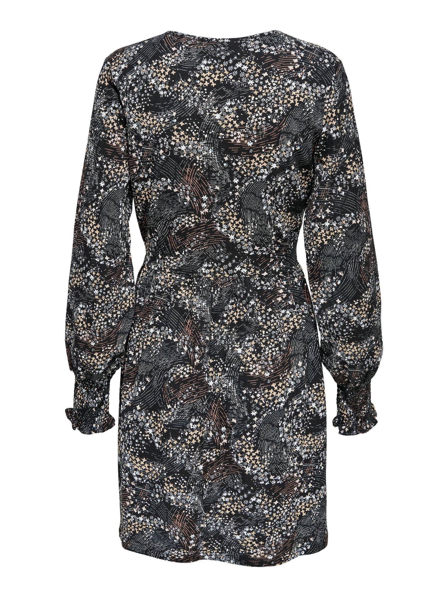 JDYLOTUS L/S WRAP DRESS JRS black/swell flow 556