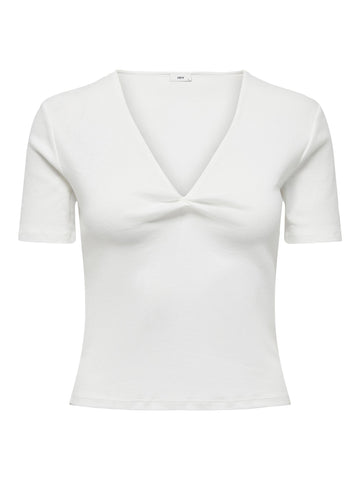 JDYPAM S/S KNOT TOP JRS cloud dancer 556