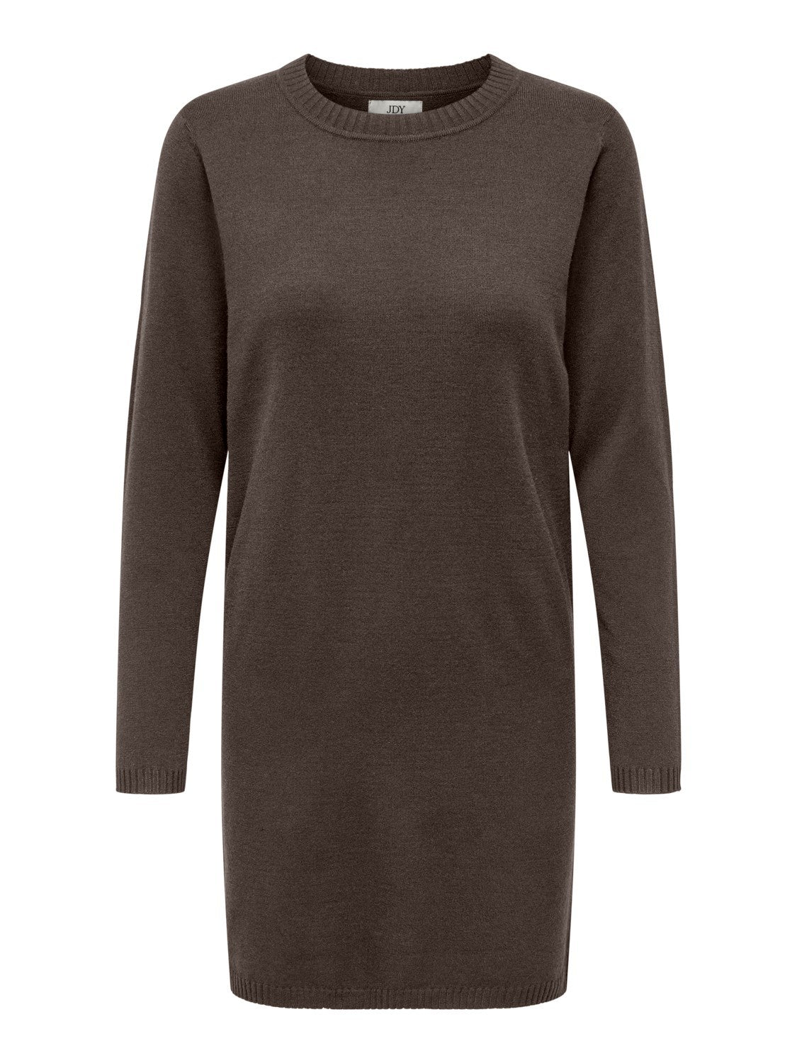 JDYPRIME LIFE L/S O-NECK DRESS KNT Chocolate Brown 556