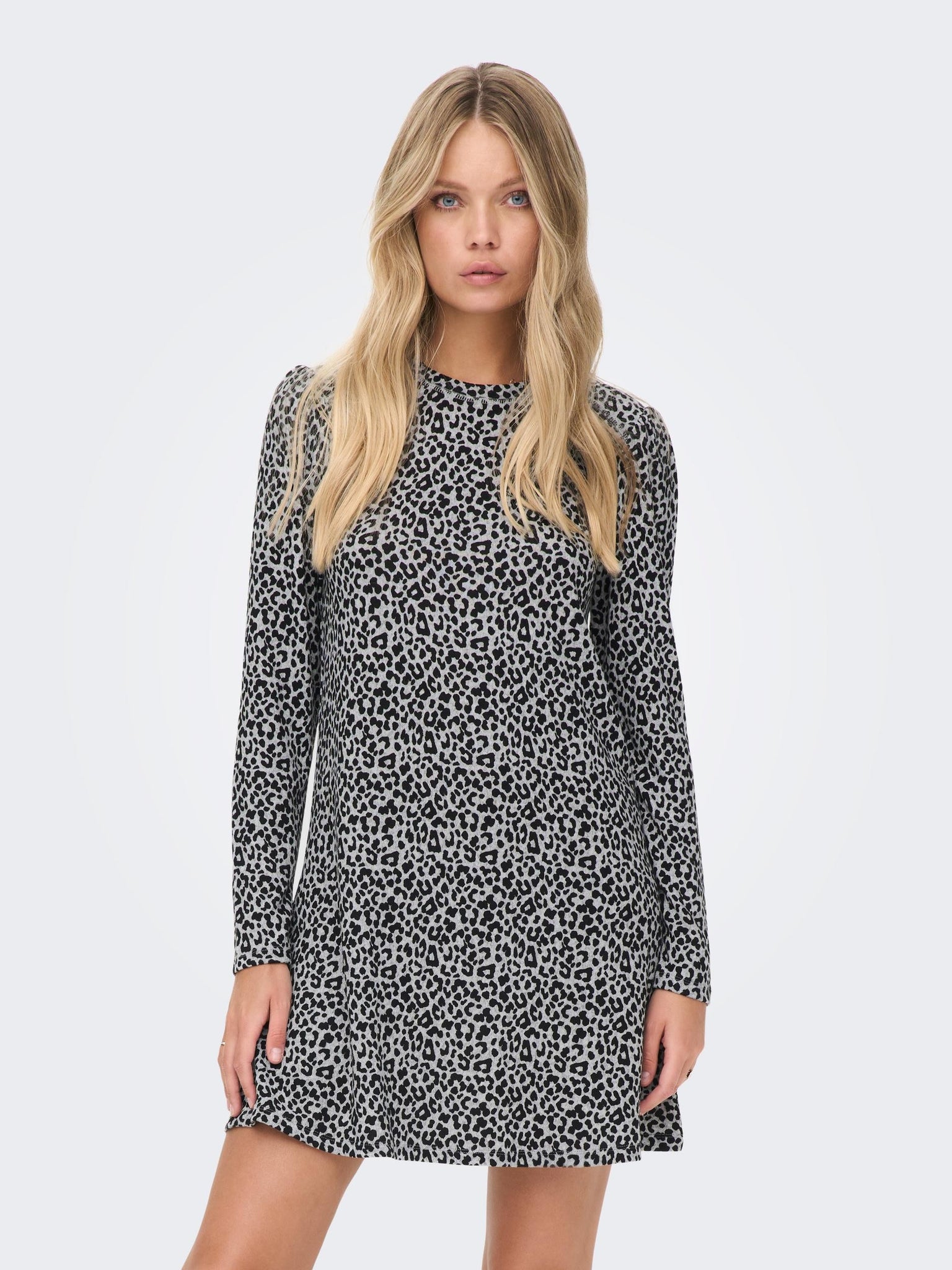 JDYTONSY L/S A-SHAPE DRESS JRS light grey/mela 556