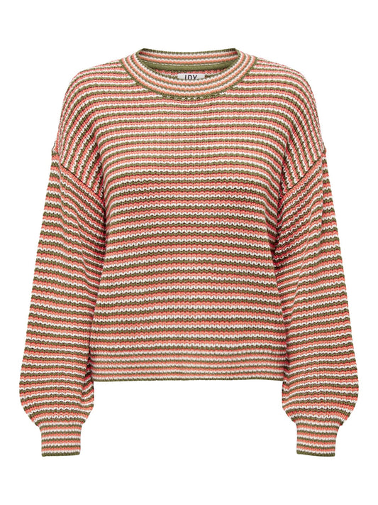 JDYVERA L/S O-NECK PULLOVER KNT spiced coral 556