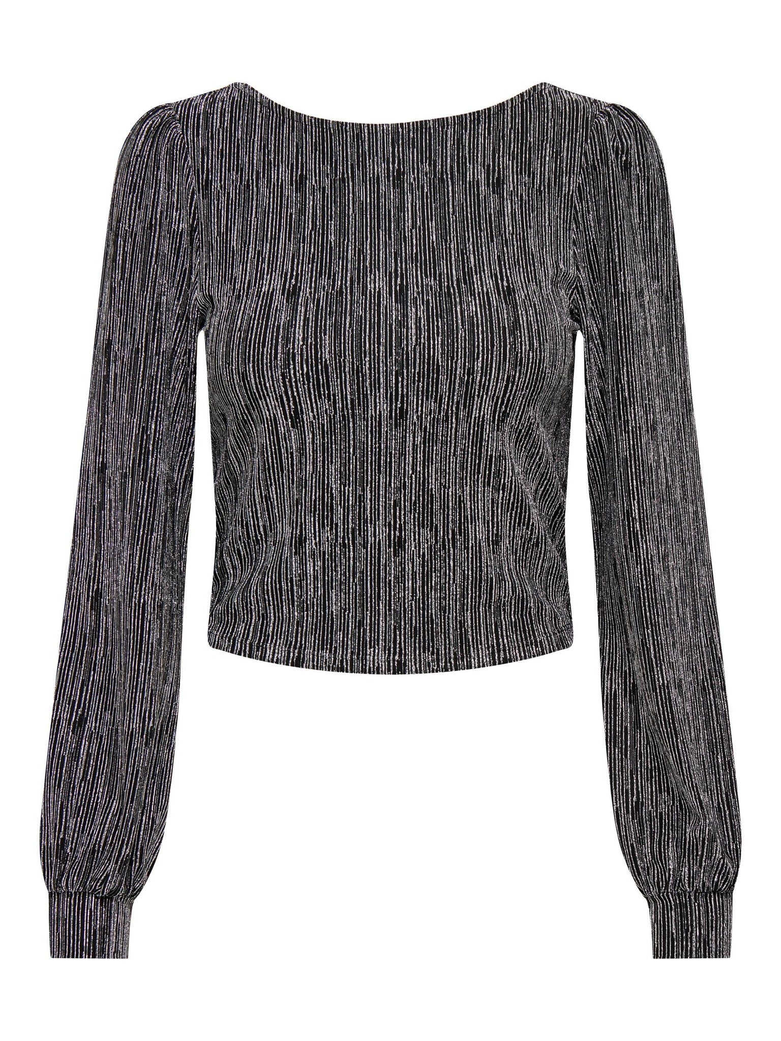JDYVILDE L/S DEEP BACK TOP JRS black/silver lurex 556