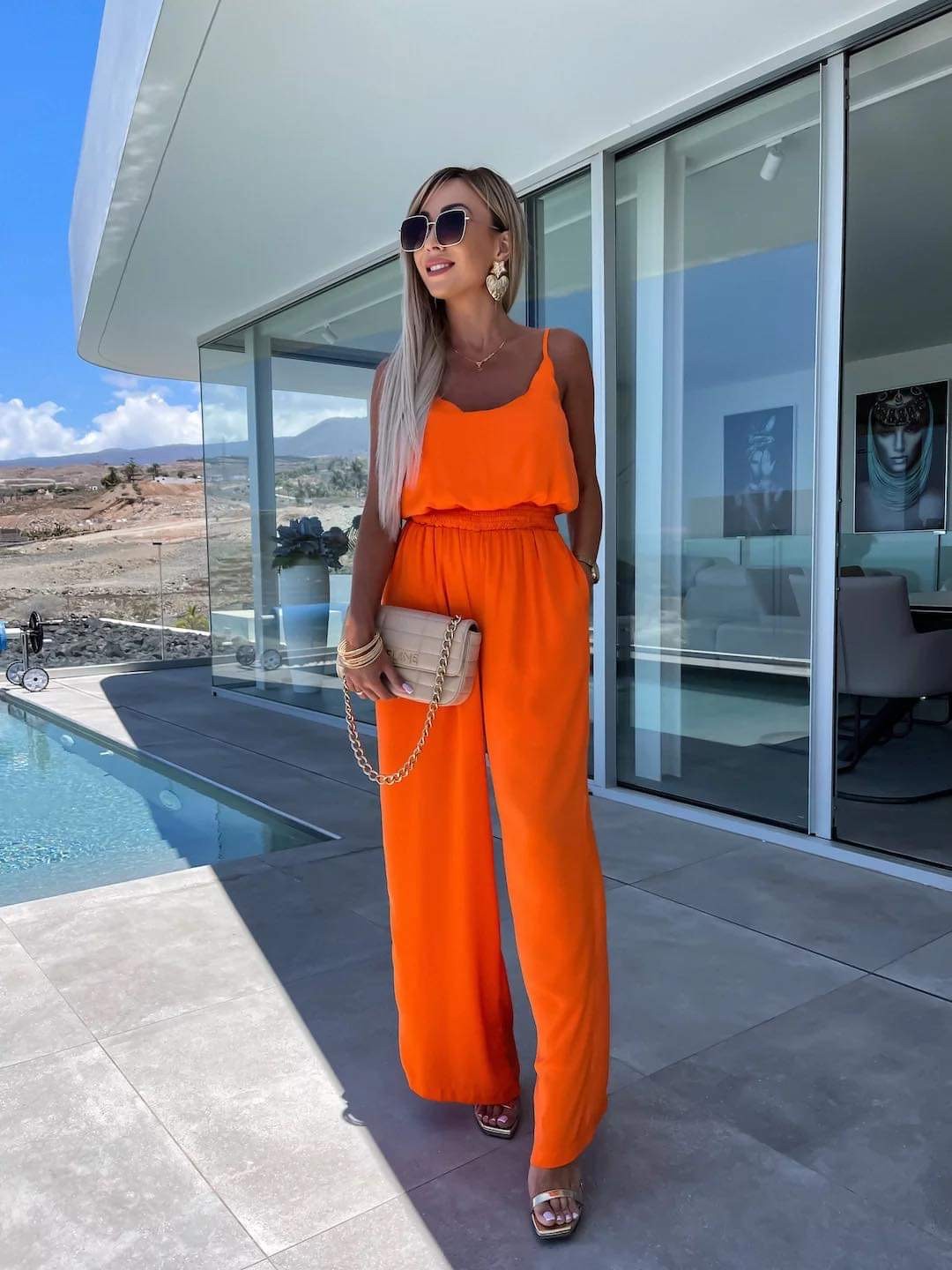 Kanz jumpsuit orange -16289