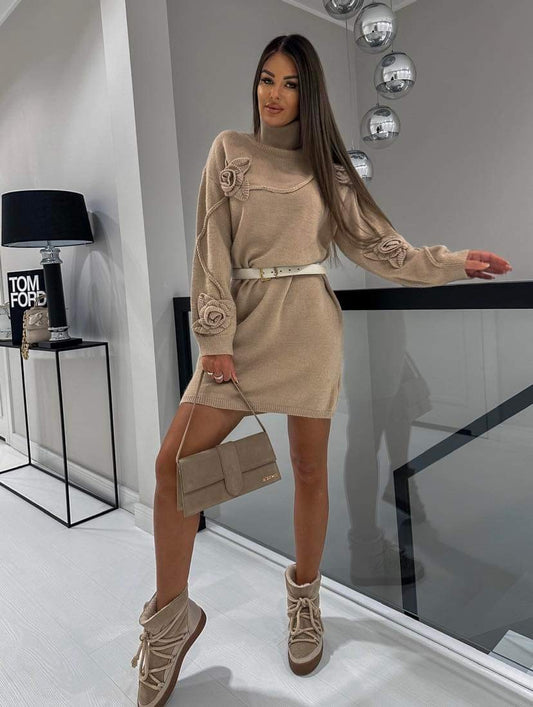 Klova knit dress camel 2422