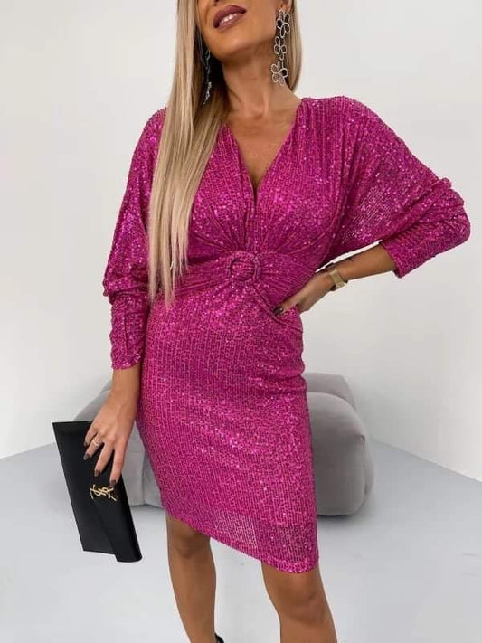 Leona palliet dress pink -501-6