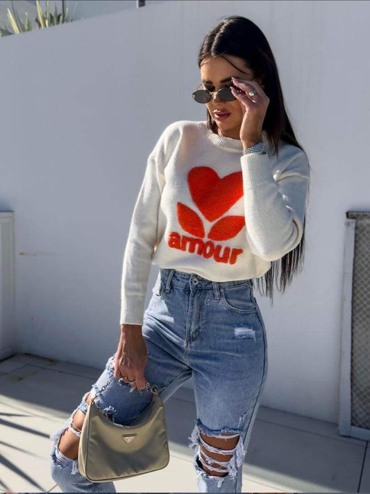 Lolan sweat White/orange -AM05 5432 556